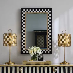 MacKenzie-Childs Golden Check Table Lamp< Lighting