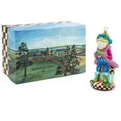 MacKenzie-Childs Granny Kitsch Frog Glass Ornament< Holiday