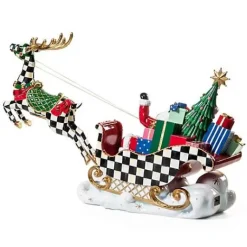 MacKenzie-Childs Granny Kitsch Illuminated Sleigh Ride Santa< Holiday|Room Accents