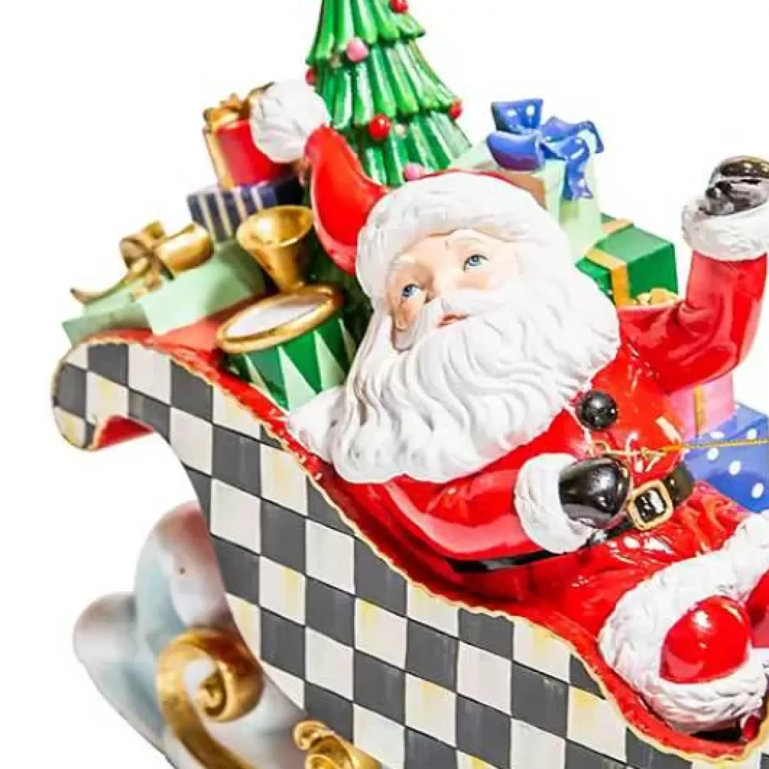 MacKenzie-Childs Granny Kitsch Illuminated Sleigh Ride Santa< Holiday|Room Accents