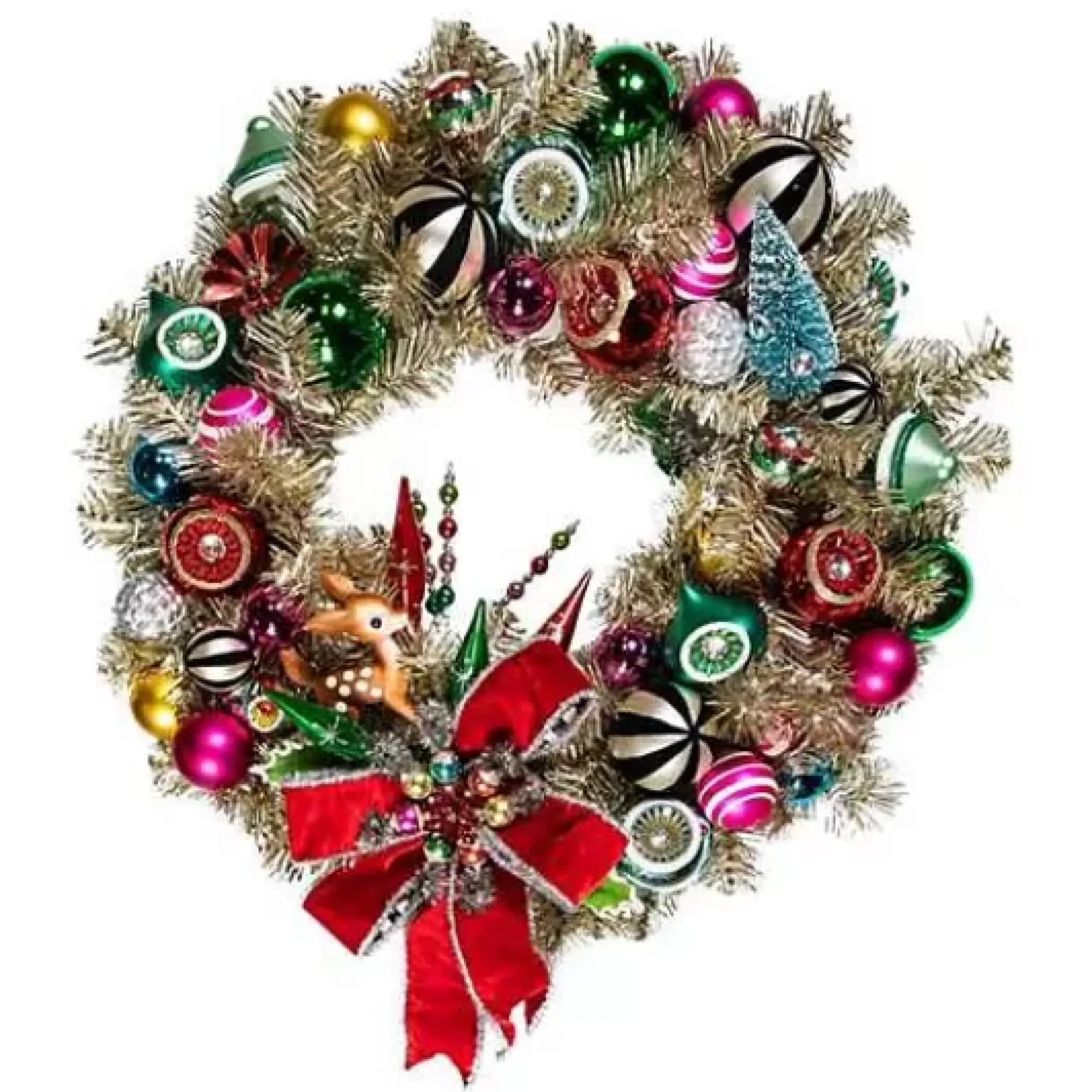 MacKenzie-Childs Granny Kitsch Illuminated Wreath< Holiday|Greenery & Florals