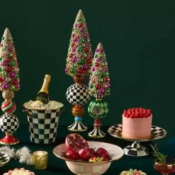 MacKenzie-Childs Granny Kitsch Small Bottle Brush Pedestal Tree< Room Accents