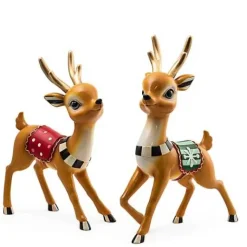 MacKenzie-Childs Granny Kitsch Tabletop Deer, Set of 2< Holiday|Decor Sets