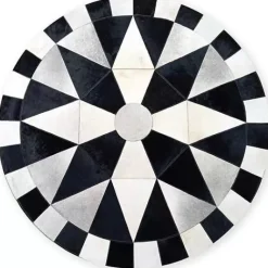 MacKenzie-Childs Greenwich Hair on Hide 6' Round Rug< Rugs