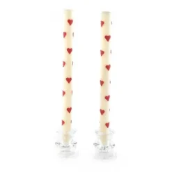 MacKenzie-Childs Heart Dinner Candles, Set of 2< Candles & Fragrances|Table Accessories