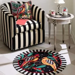 MacKenzie-Childs Holiday Cardinal 3' Round Rug< Holiday|Rugs