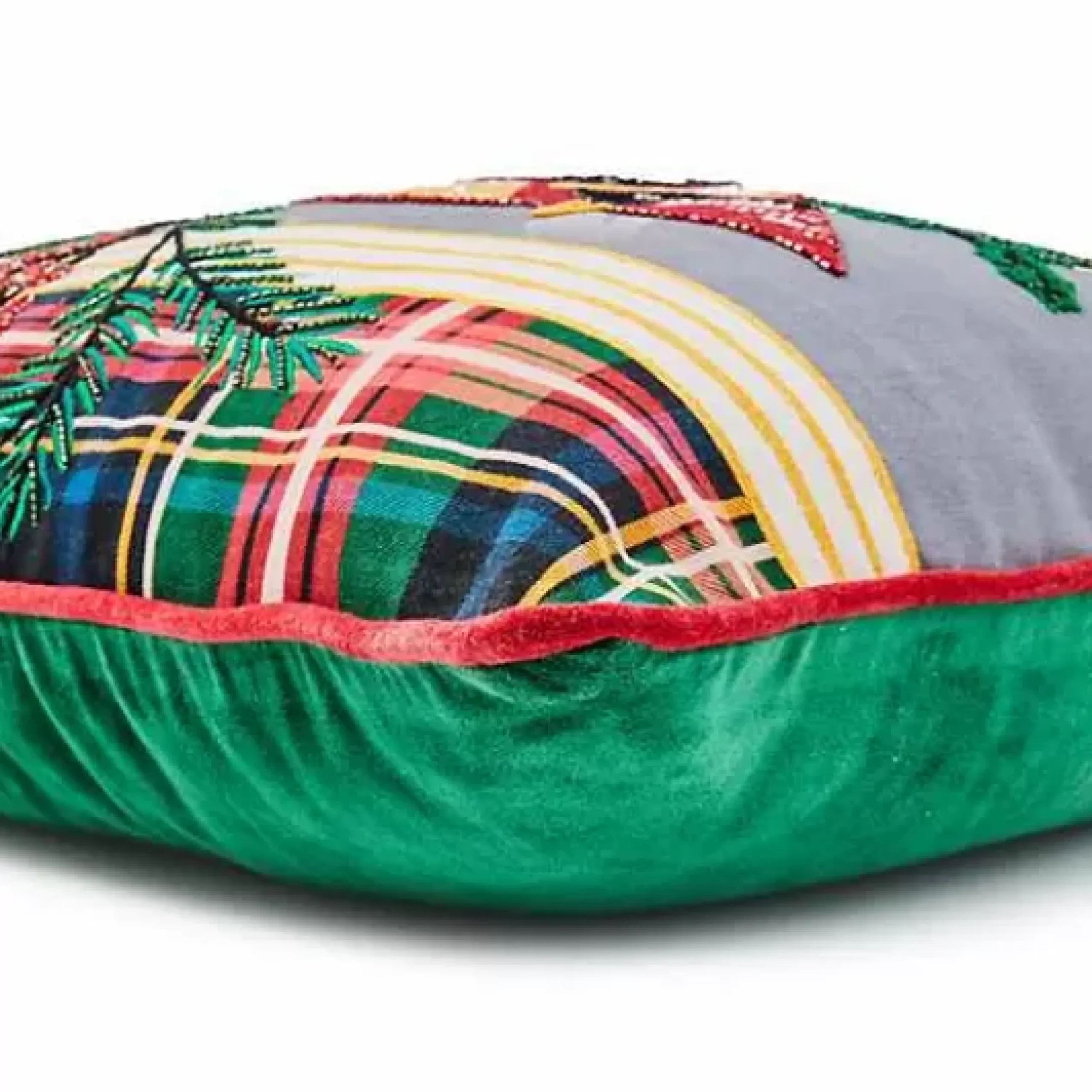 MacKenzie-Childs Holiday Cardinal Beaded Throw Pillow< Pillows, Throws, & Cushions