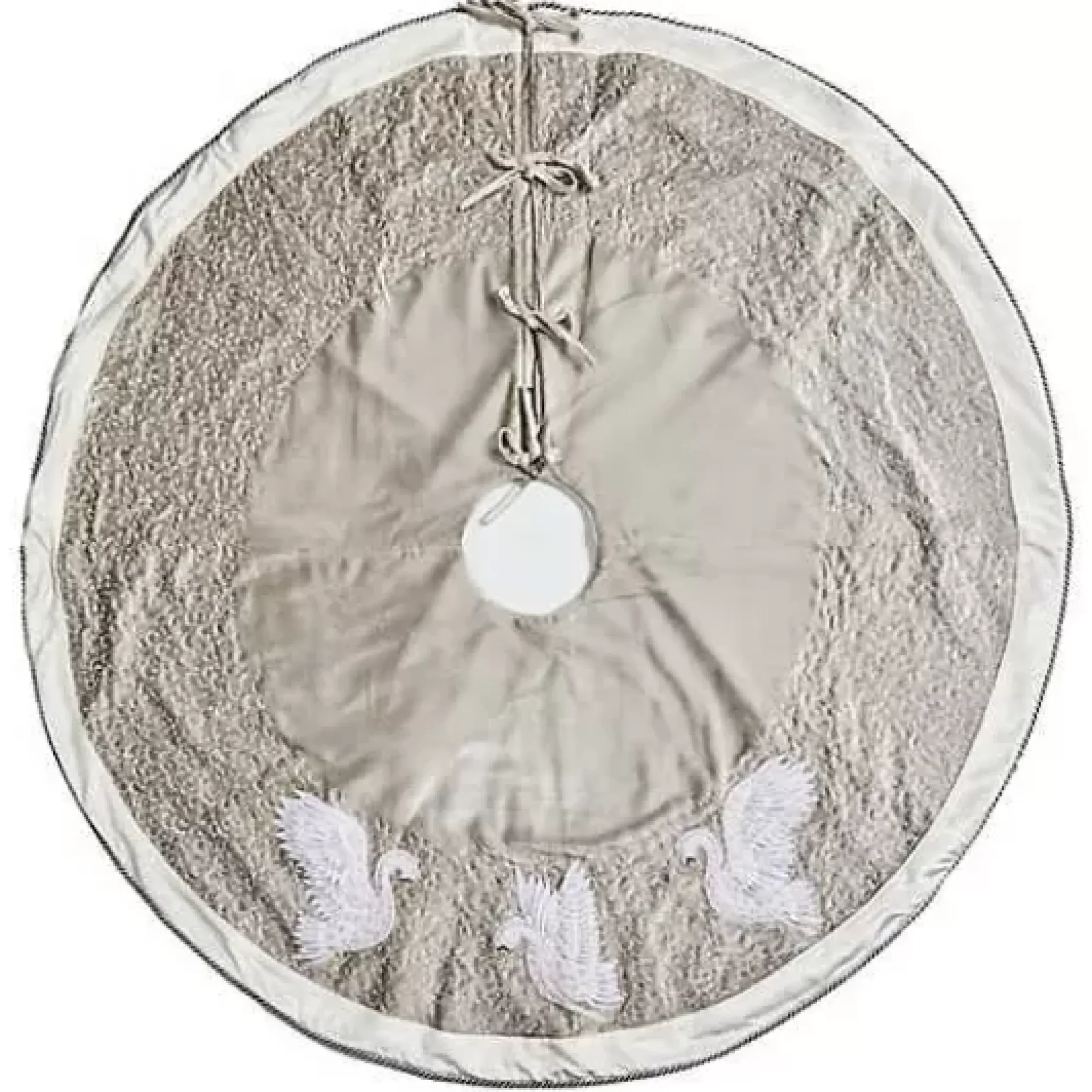 MacKenzie-Childs Holiday Swans Velvet Tree Skirt< Holiday|Room Accents