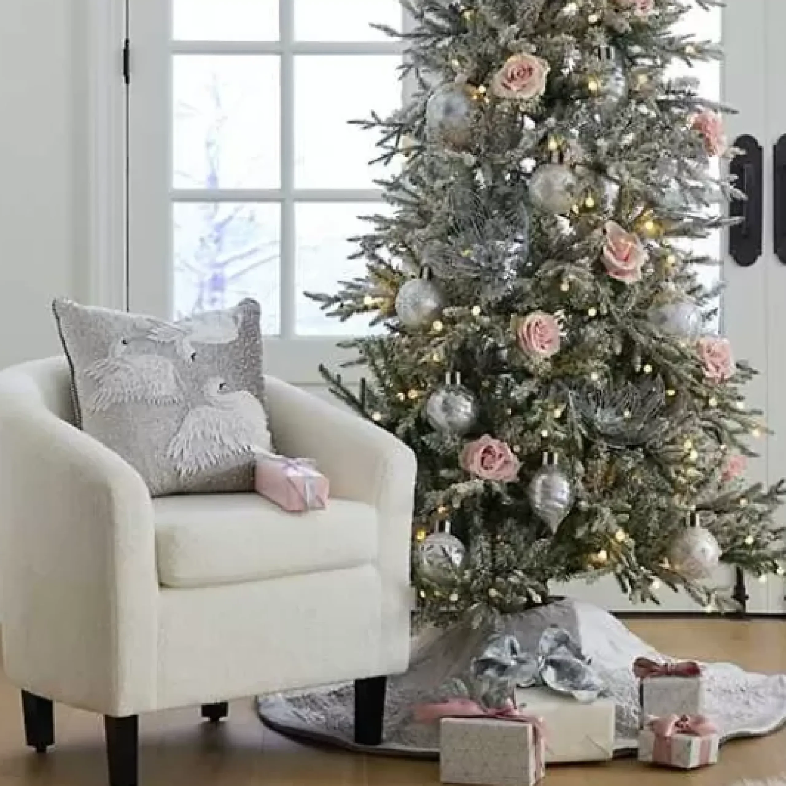 MacKenzie-Childs Holiday Swans Velvet Tree Skirt< Holiday|Room Accents