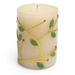 MacKenzie-Childs Holly 4 Pillar Candle< Holiday|Candles & Fragrances