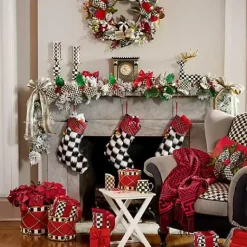MacKenzie-Childs Holly Holiday Lumbar Pillow< Holiday|Pillows, Throws, & Cushions