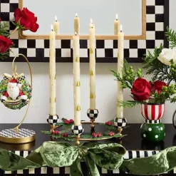 MacKenzie-Childs Holly Leaf Metal Ring Candle Holder< Candles & Fragrances|Table Accessories