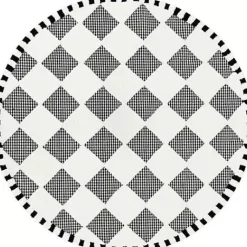 MacKenzie-Childs Houndstooth Check Diamond 6' Round Rug< Rugs