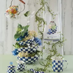 MacKenzie-Childs Hydrangea Tea Kettle Dish Towel< Spring|Kitchen & Table Linens