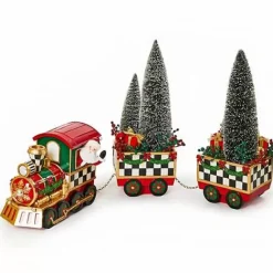 MacKenzie-Childs Illuminated Bottle Brush Train Arrangement< Room Accents