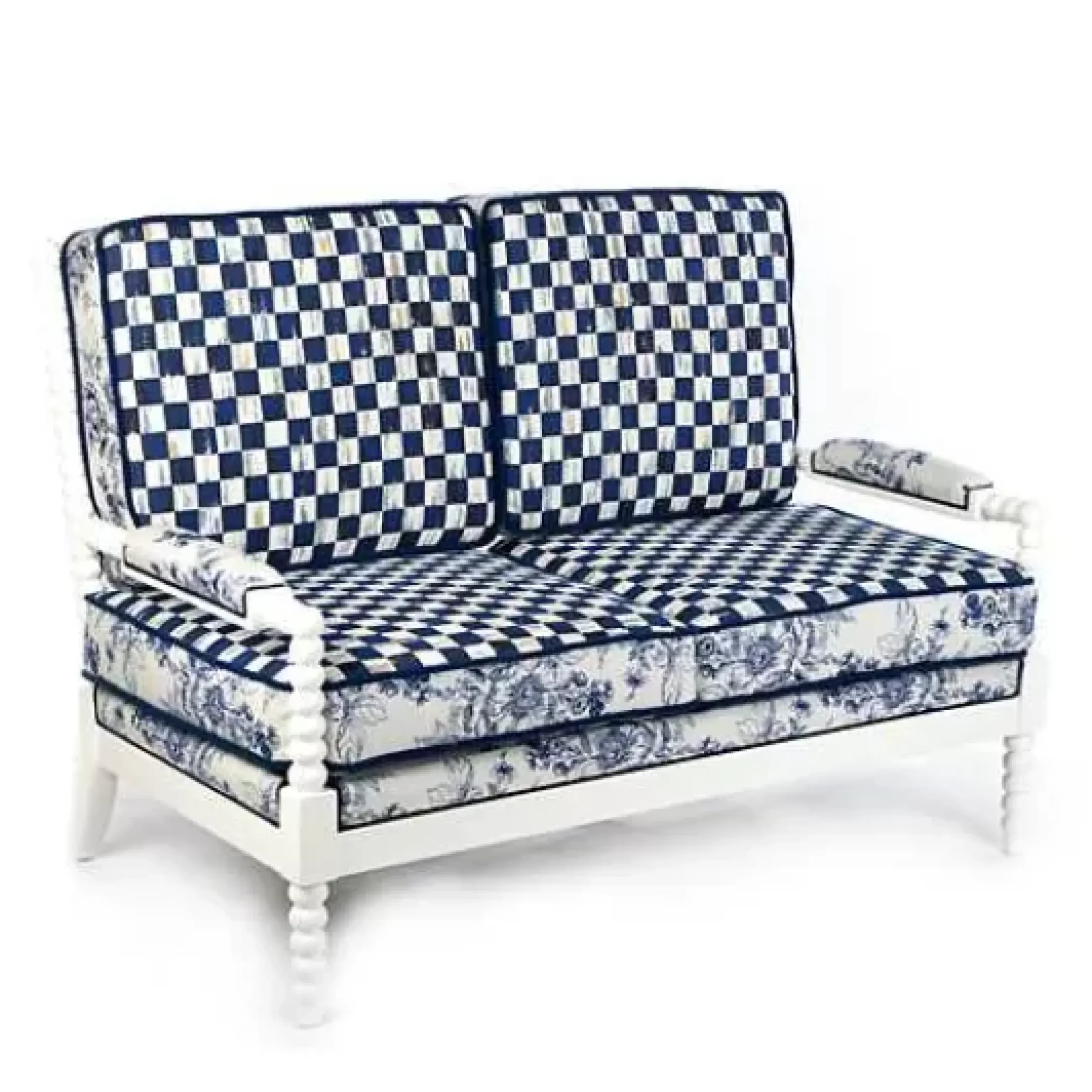 MacKenzie-Childs Indigo Villa Outdoor Loveseat< Outdoor|Spring