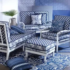 MacKenzie-Childs Indigo Villa Outdoor Loveseat< Outdoor|Spring