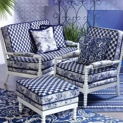 MacKenzie-Childs Indigo Villa Outdoor Throw Pillow< Pillows, Throws, & Cushions|Outdoor