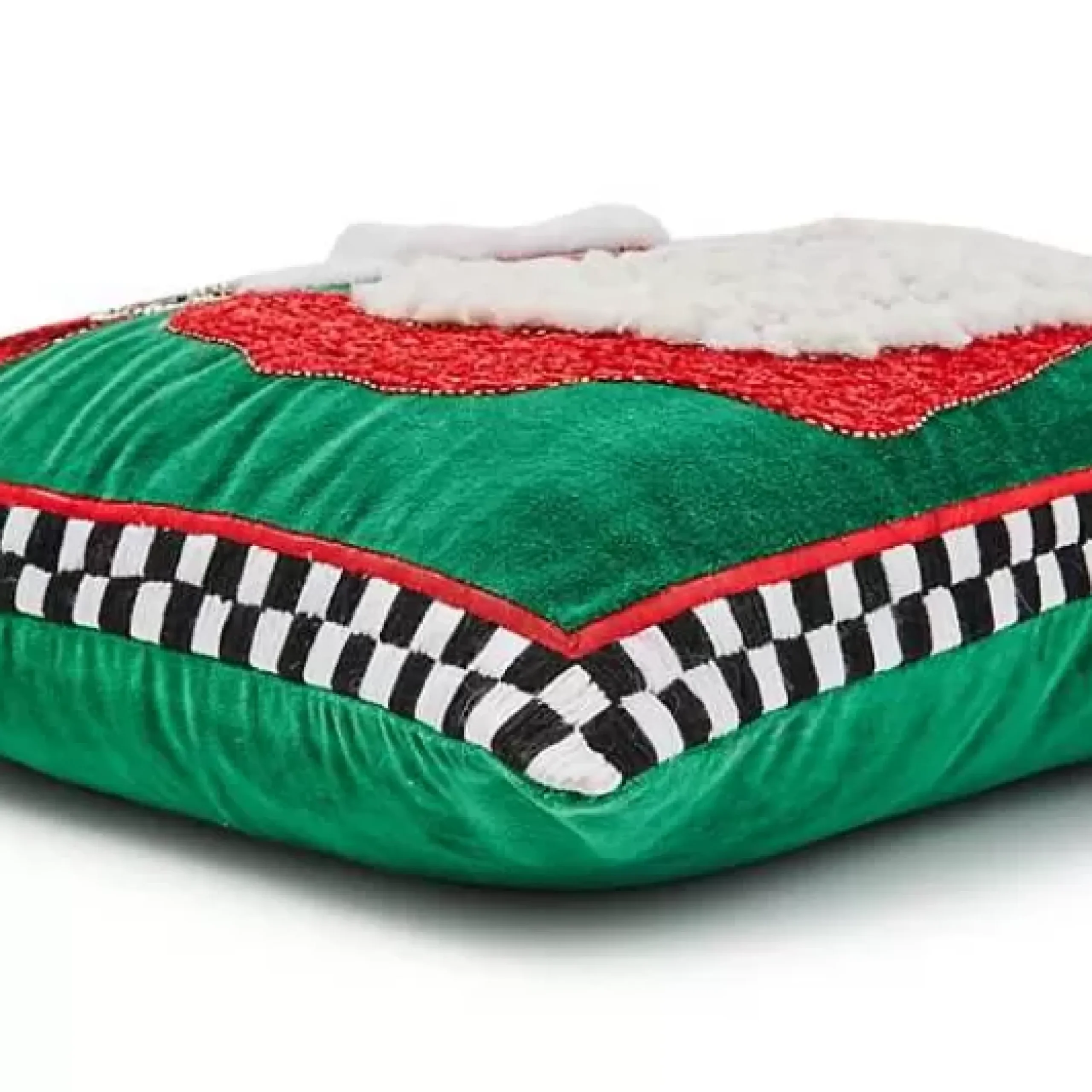 MacKenzie-Childs Joyful Black Santa Throw Pillow< Pillows, Throws, & Cushions