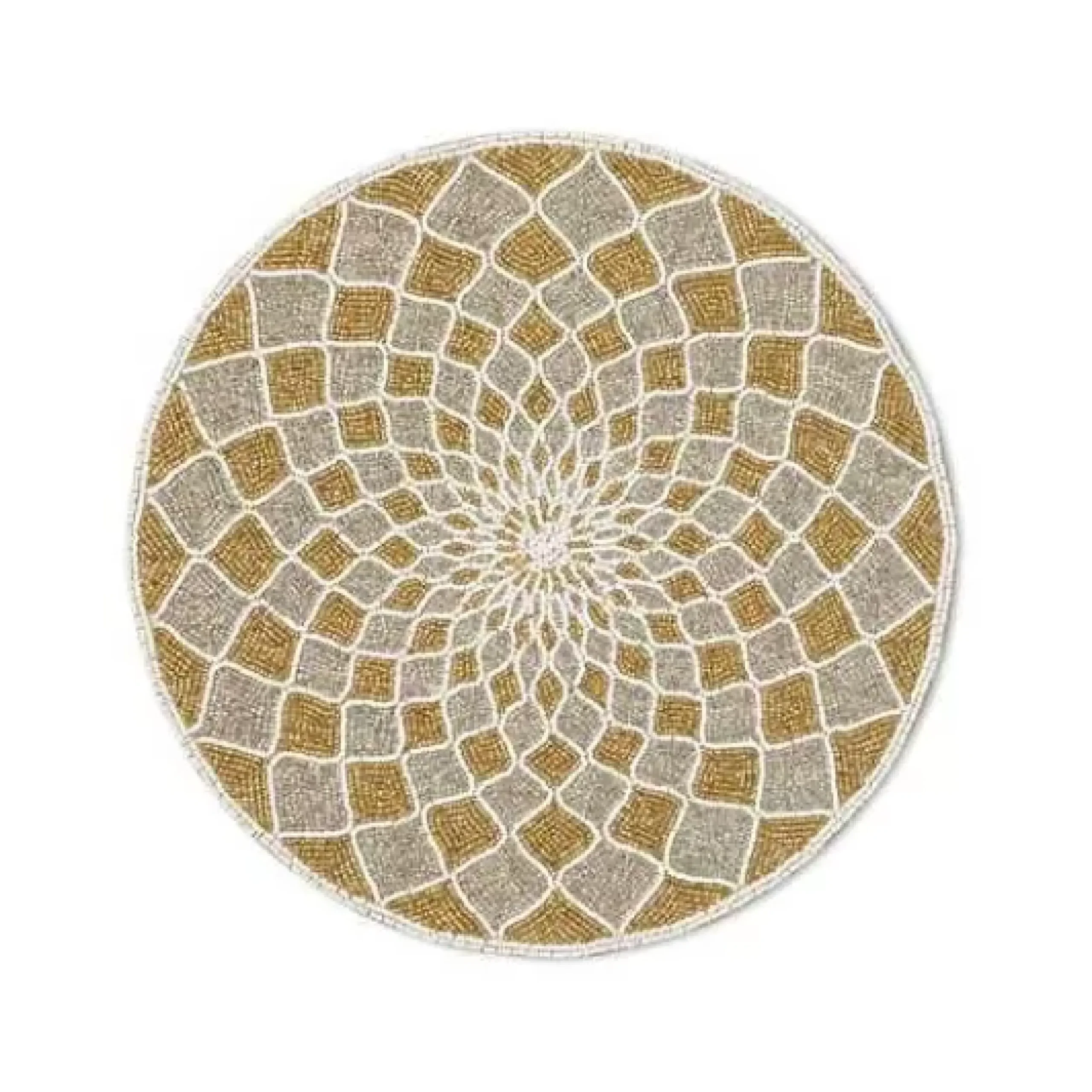 MacKenzie-Childs Kaleidoscope Gold Silver Beaded Placemat< Holiday|Table Accessories
