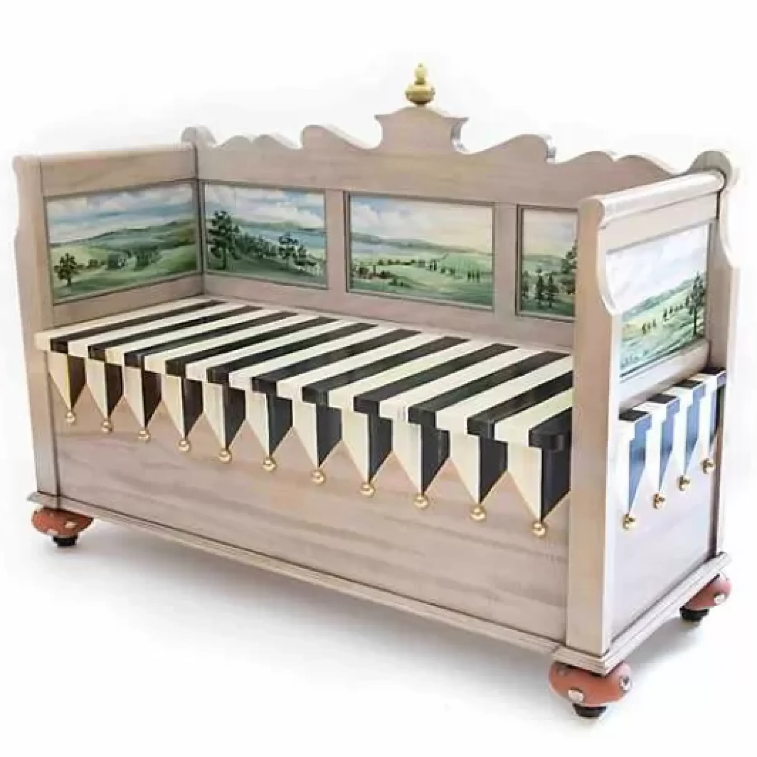 MacKenzie-Childs Landscape Blanket Bench< Storage Furniture|Entryway Furniture