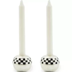 MacKenzie-Childs Large Sphere Check Candle Holders, Set of 2< Candles & Fragrances|Room Accents