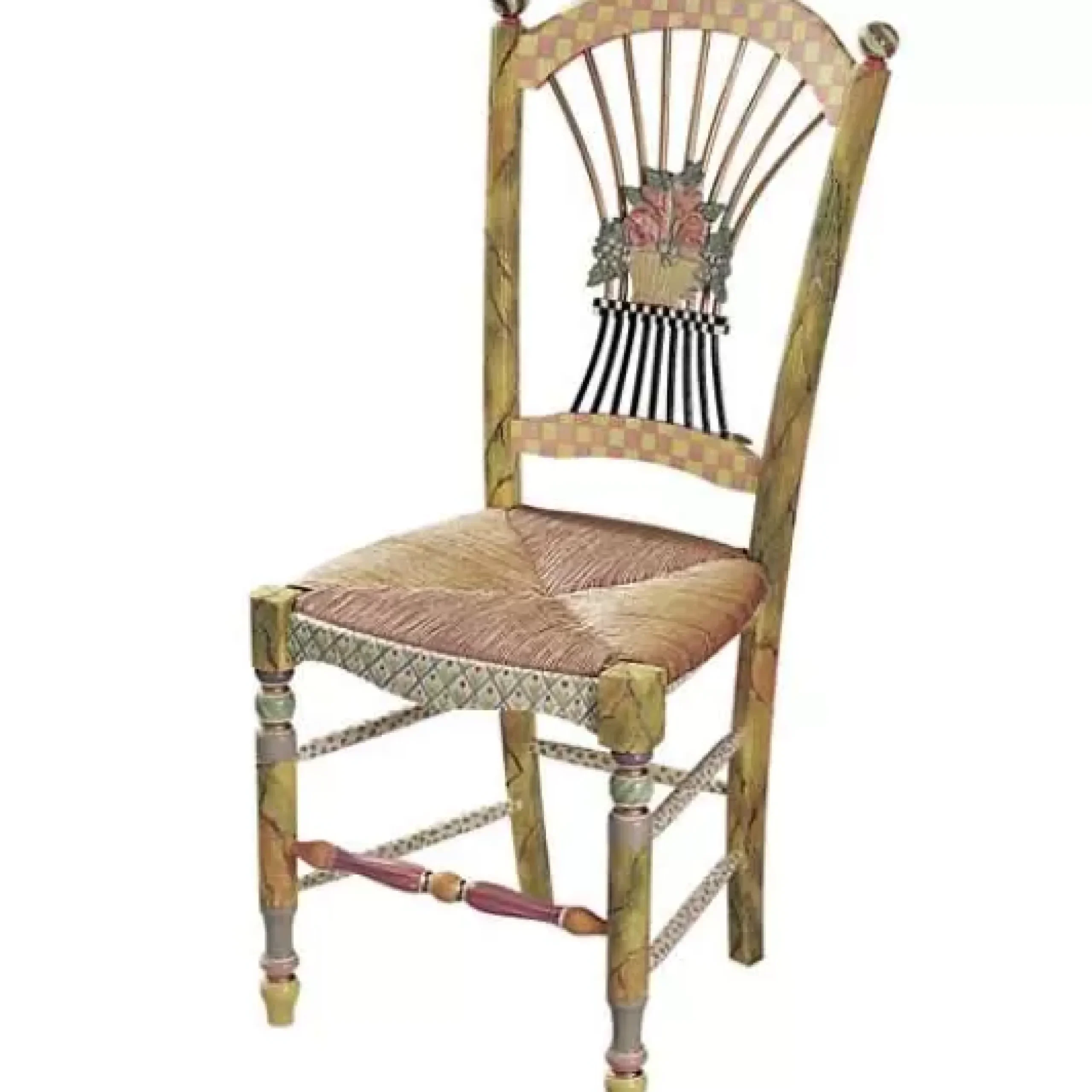 MacKenzie-Childs Light Flower Basket Side Chair< Dining Room & Kitchen