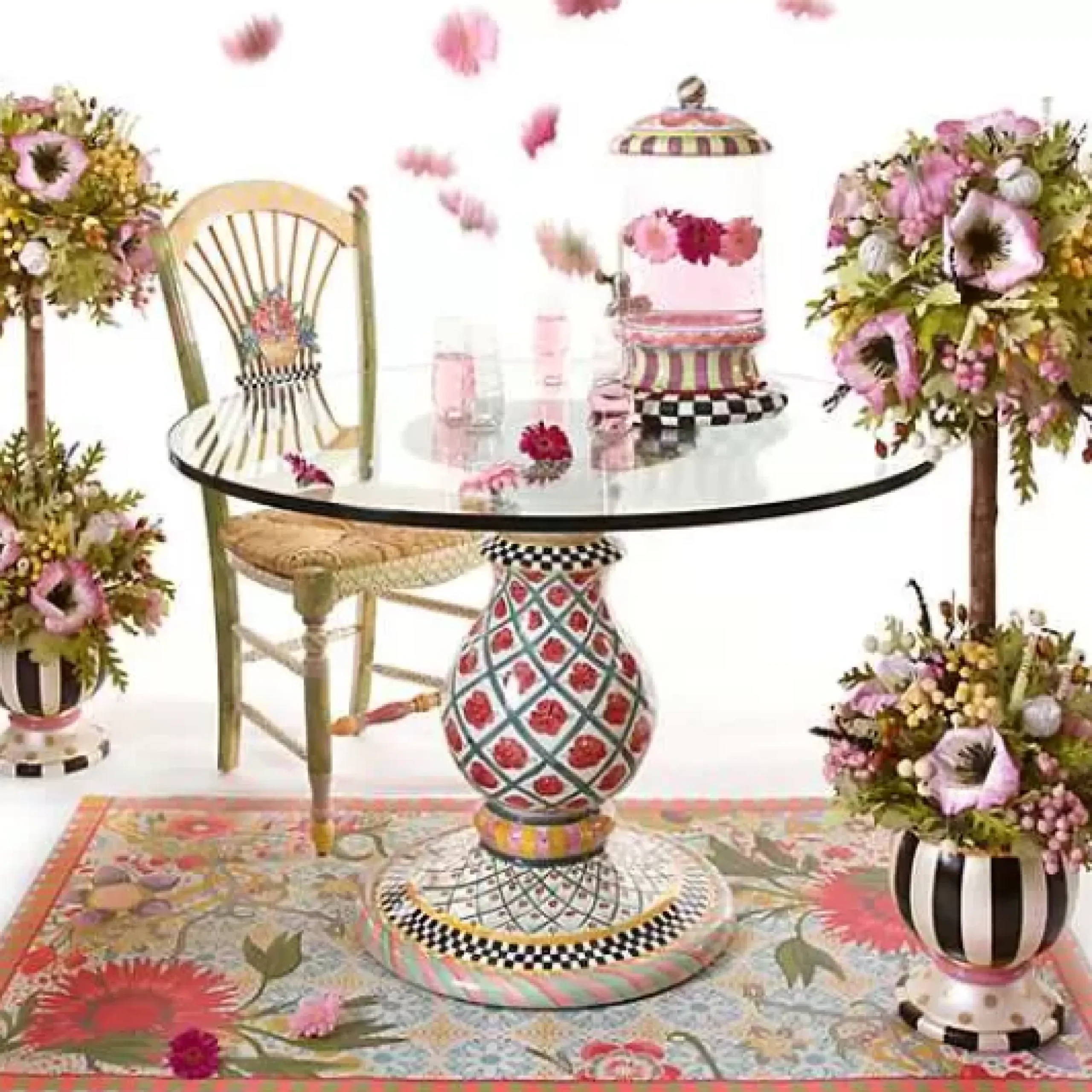 MacKenzie-Childs Light Flower Basket Side Chair< Dining Room & Kitchen
