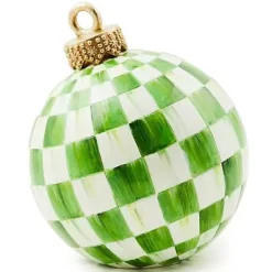 MacKenzie-Childs Light Green Check Tabletop Ornament< Room Accents