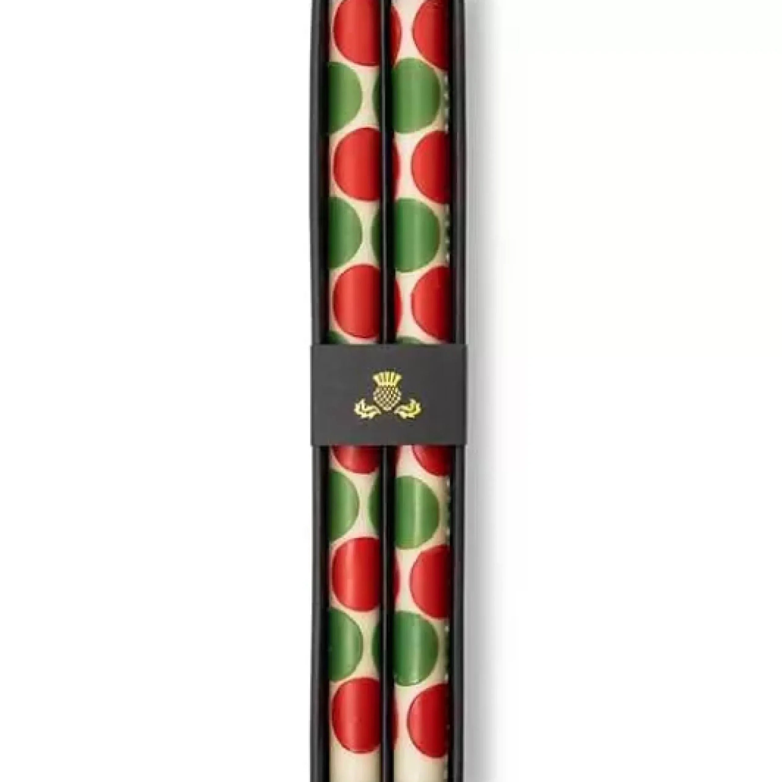 MacKenzie-Childs Macrodot Red Green Dinner Candles, Set of 2< Holiday|Candles & Fragrances