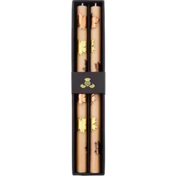MacKenzie-Childs Maple Leaf Brown Dinner Candles, Set of 2< The Fall Shop|Candles & Fragrances