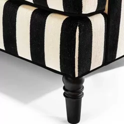 MacKenzie-Childs Marquee Black Stripe 2-Piece Left Arm Chaise Sectional< Living Room