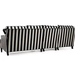 MacKenzie-Childs Marquee Black Stripe 2-Piece Left Arm Chaise Sectional< Living Room