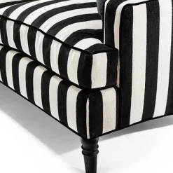 MacKenzie-Childs Marquee Black Stripe 2-Piece Right Arm Chaise Sectional< Living Room