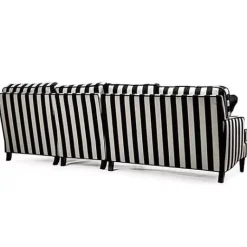 MacKenzie-Childs Marquee Black Stripe 2-Piece Right Arm Chaise Sectional< Living Room