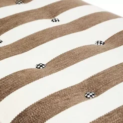 MacKenzie-Childs Marquee Brown Stripe Chenille Upholstered Bench< Bedroom|Living Room