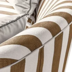 MacKenzie-Childs Marquee Brown Stripe Chenille Loveseat< Living Room