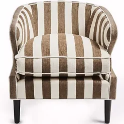 MacKenzie-Childs Marquee Brown Stripe Chenille Accent Chair< Living Room