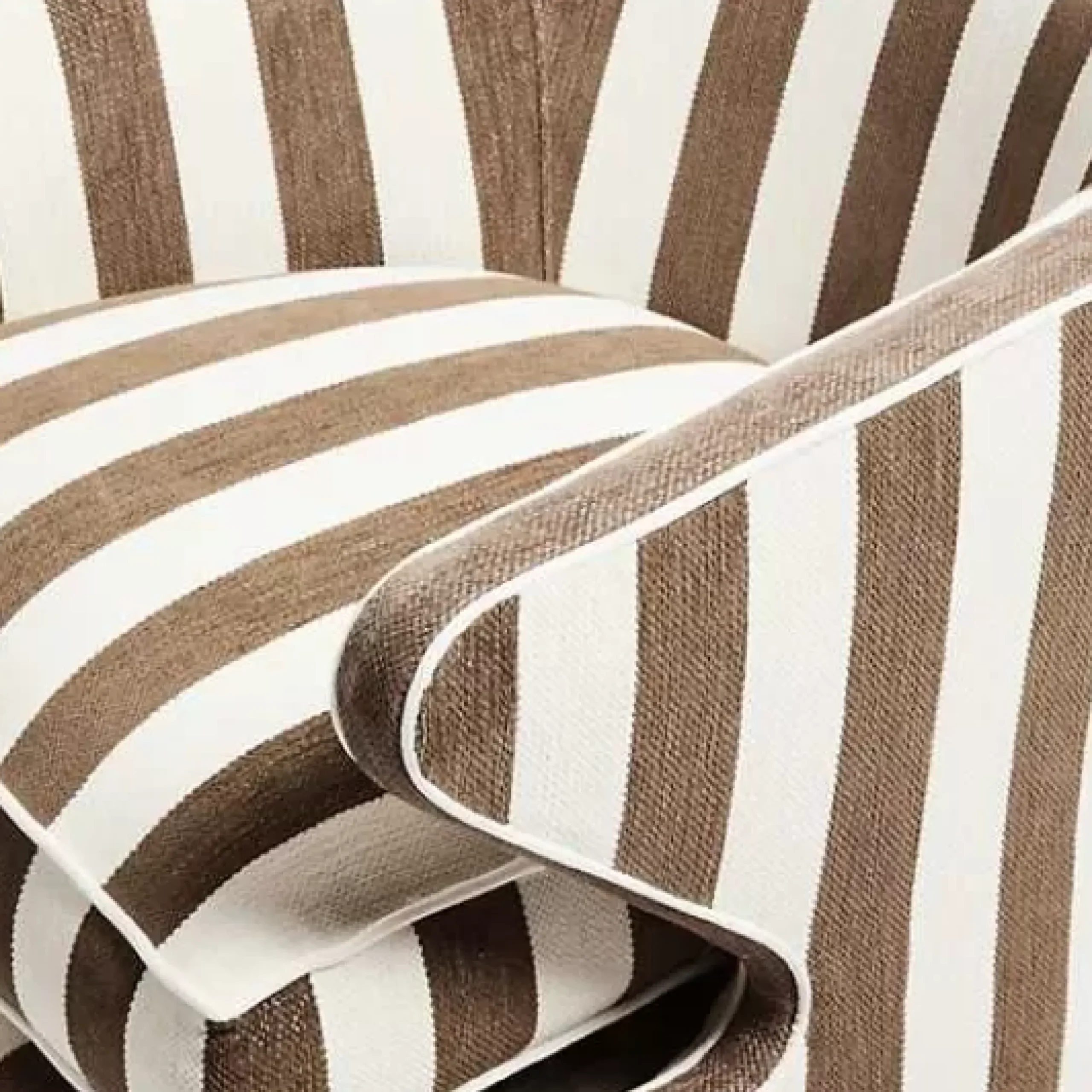 MacKenzie-Childs Marquee Brown Stripe Chenille Accent Chair< Living Room
