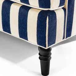 MacKenzie-Childs Marquee Navy Stripe 2-Piece Left Arm Chaise Sectional< Living Room