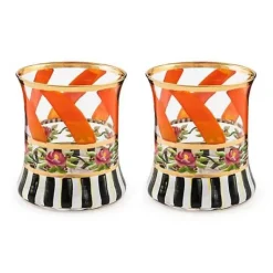 MacKenzie-Childs Maypole Apricot Tumbler Glass, Set of 2< Drinkware|Fall Entertaining