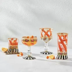 MacKenzie-Childs Maypole Apricot Wine Glass< Holiday|The Halloween Shop