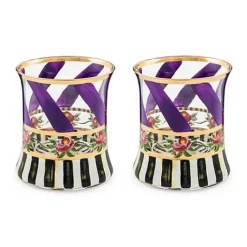 MacKenzie-Childs Maypole Lavender Tumbler Glass, Set of 2< Drinkware