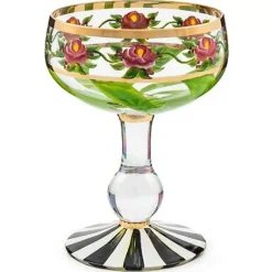 MacKenzie-Childs Maypole Leaf Coupe Glass< Drinkware