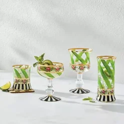 MacKenzie-Childs Maypole Leaf Wine Glass< Drinkware|Bar Entertaining