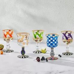 MacKenzie-Childs Maypole Leaf Wine Glass< Drinkware|Bar Entertaining