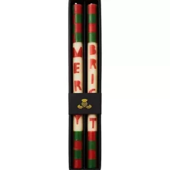 MacKenzie-Childs Merry  Bright Dinner Candles, Set of 2< Holiday|Candles & Fragrances
