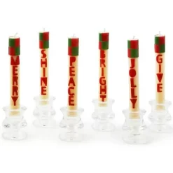 MacKenzie-Childs Merry  Bright Mini Dinner Candles, Set of 6< Holiday|Candles & Fragrances