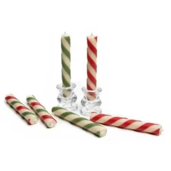 MacKenzie-Childs Mini Candy Cane Dinner Candles, Set of 6< Holiday|Candles & Fragrances