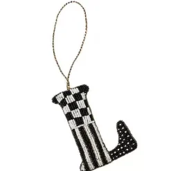 MacKenzie-Childs Monogram Beaded L Ornament< Holiday